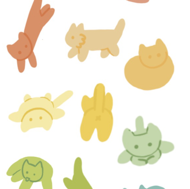 Original Art Deco Stickersheet | Rainbow Cat