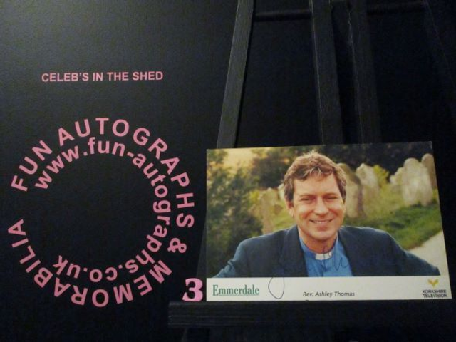 John Middleton (Rev. Ashley Thomas) Original Emmerdale Yorkshire Tv Logo Pre-Print Cast Card (3)(SEE PIC)