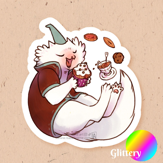 Sticker Pailleté - Le thé de Fluffy