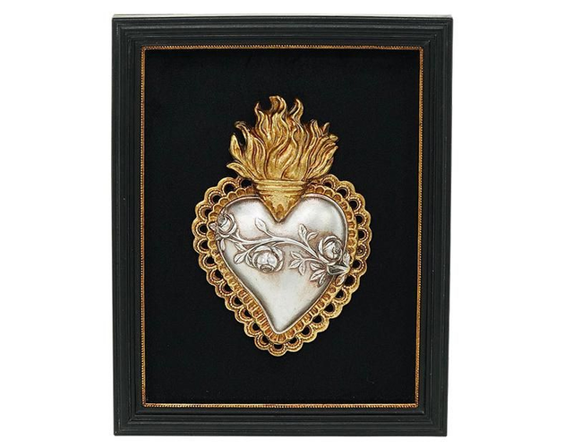 Ex voto encadré argent 14,8cm x 18,8cm