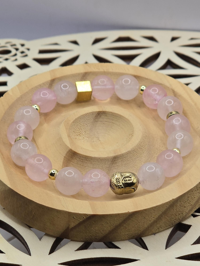 Bracelet Quartz rose 1 cm 