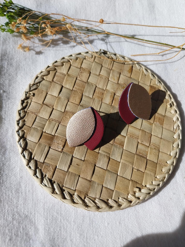 Boucles d'oreilles en matière végétale de céréales 