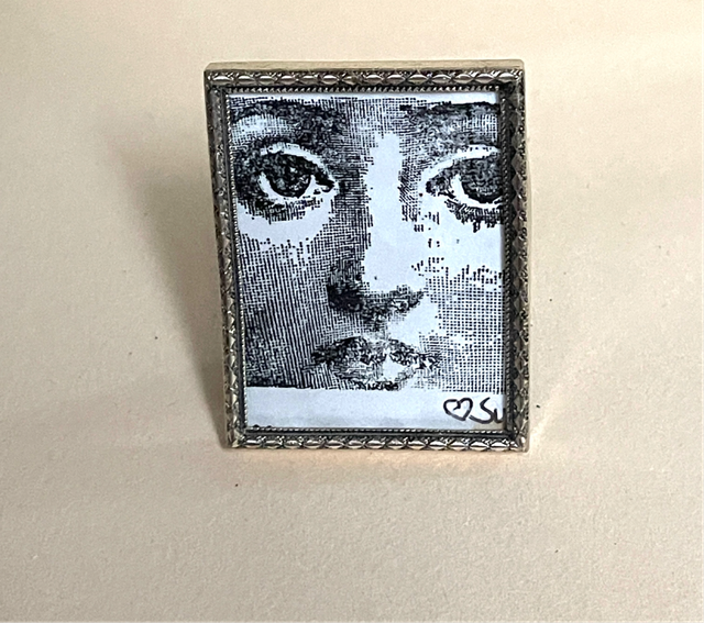 Handdruck Unikat  Miniatur Bronze Rahmen