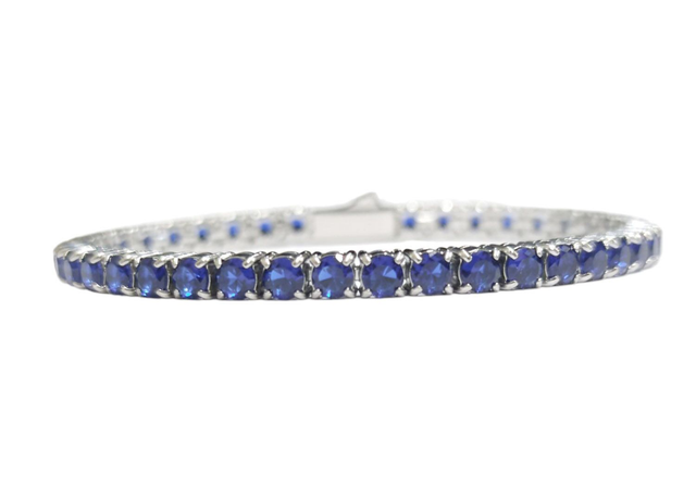  bracciale tennis in acciaio L316 anallergico con zirconi colorati mm4 regalo uomo donna disponibili in diverse Misure blu