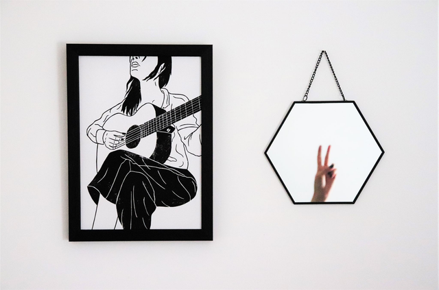 Linogravure A4 Guitariste (Hayley Williams)