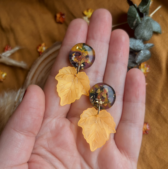 Autumnal Leaf Stud Earrings