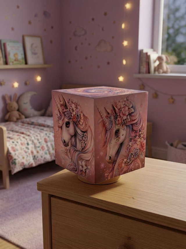 Lampe d'ambiance en cire 12x12cm - "Licorne"