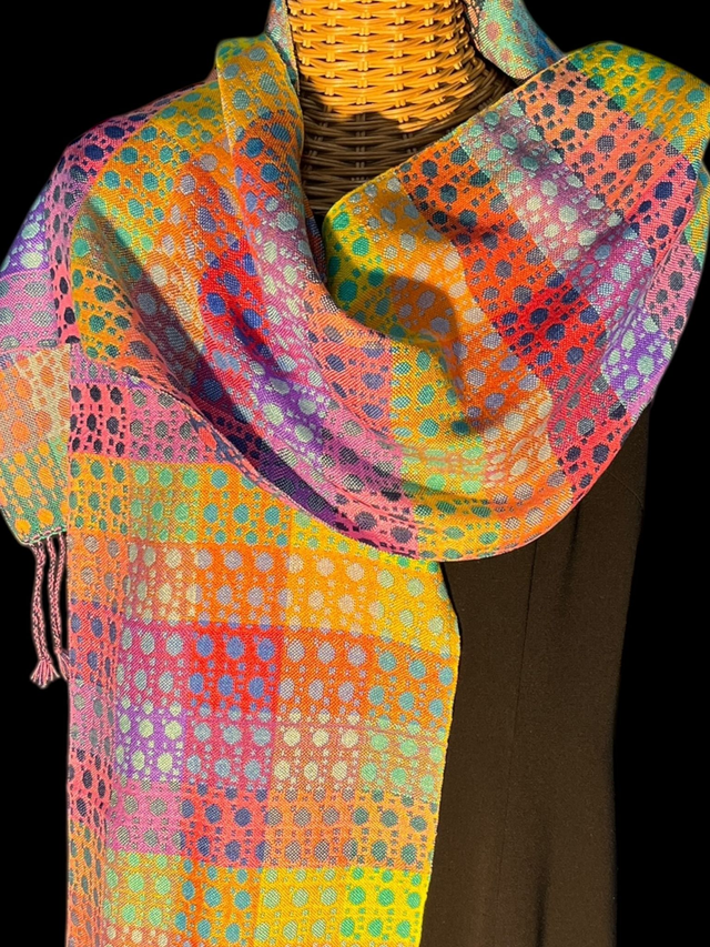 Bubbles : 100% soie, tisser à la main / 100% silk handwoven scarf