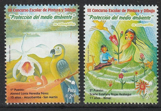 Peru 2009 School Painting Competition,Environment Protection MNH