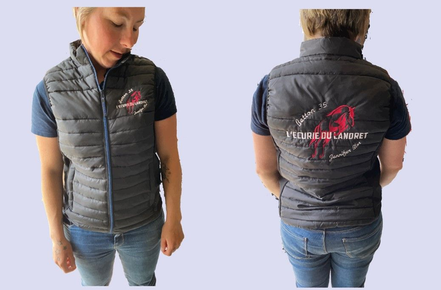 Doudoune Sans Manches Brodée Écurie 