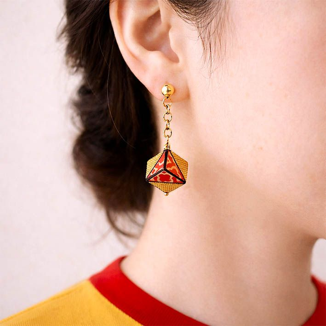 Pendenti cubici Arlecchino Oro blu e rosso