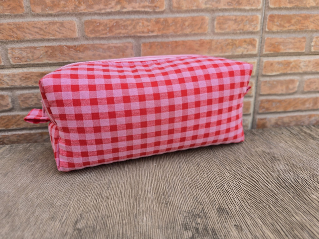 Neceser box Vichy rojo y rosa
