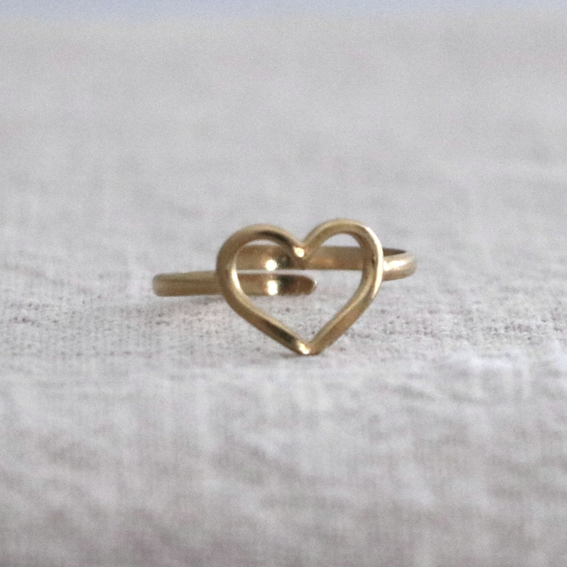 Bague corazón doré