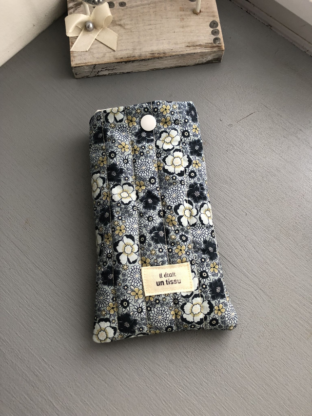 Etui à lunettes Fleur Bleu