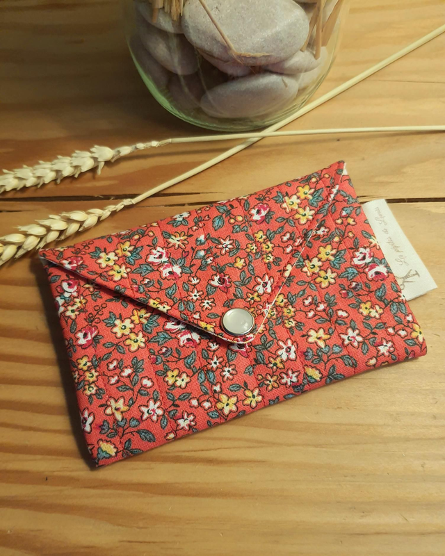 Mini pochette fleurie rouge