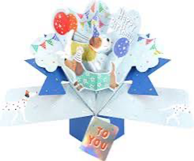 Happy birthday dog design pop out card
