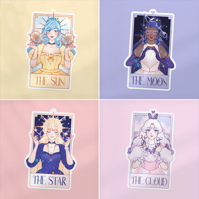 Stickers lamination holographique CÉLESTES (version tarot)
