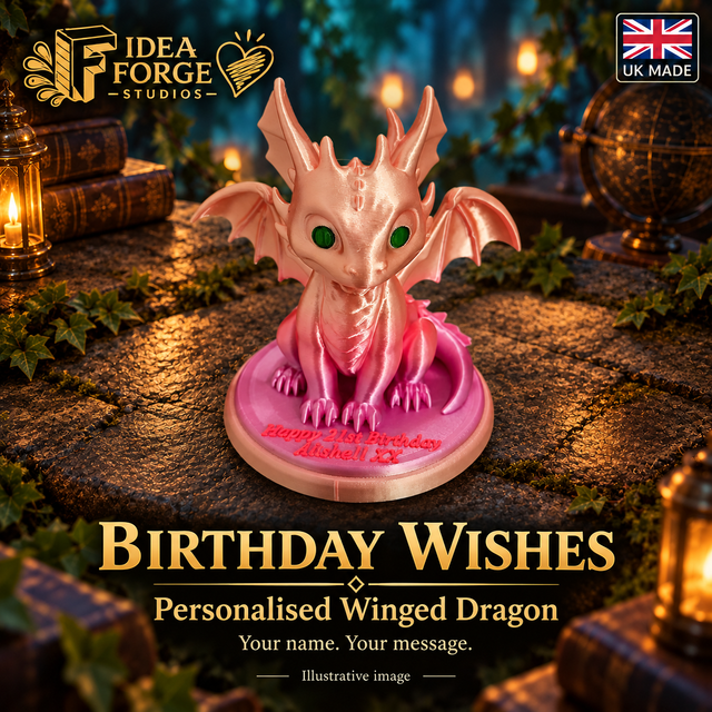 Birthday Wishes – Personalised Winged Dragon