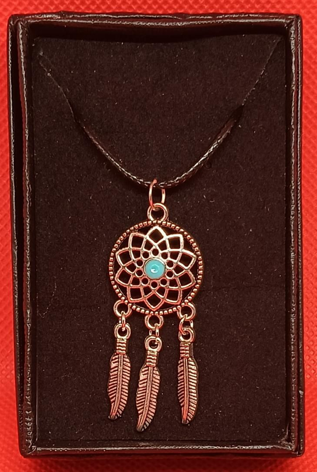 Tibetan Silver American Indian Style Dream Catcher Pendant Necklace.