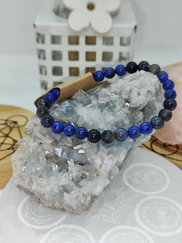 Lapis lazuli, dumortiérite , larvikite