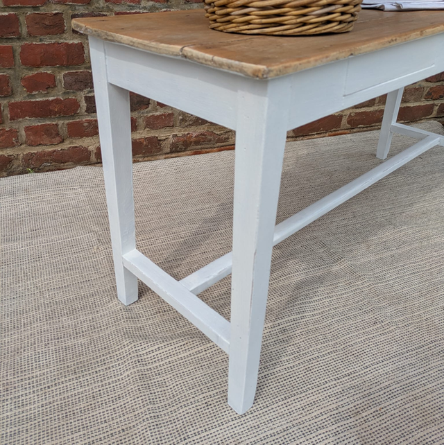 Bout de canapé/banc pieds blanc