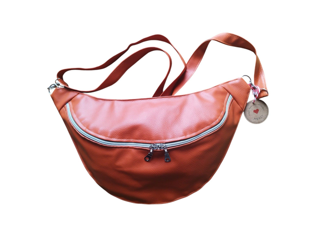 Sac banane en simili cuir orange