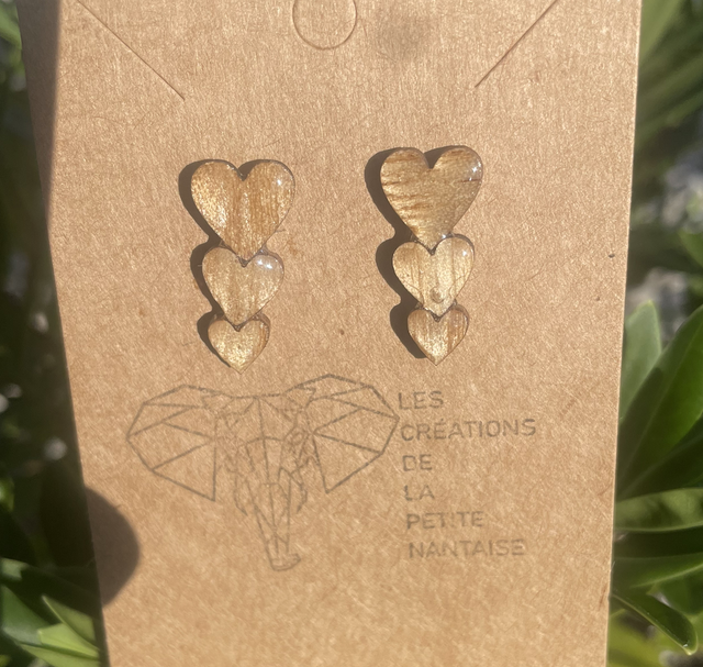 Boucles d oreilles bois et argent 925