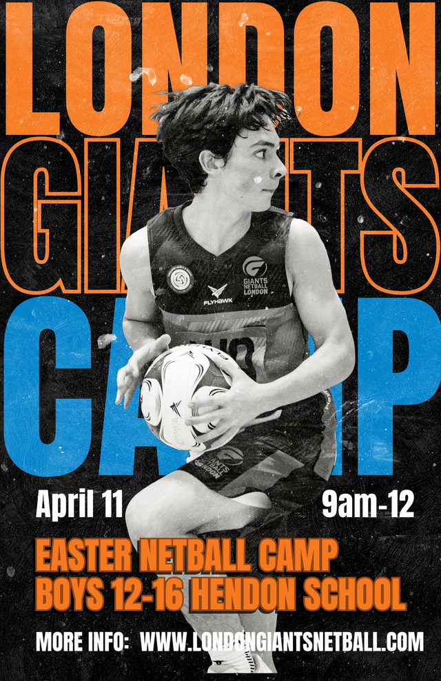 London Giants Boys&#039; Easter Netball Camp – 11 April 2025