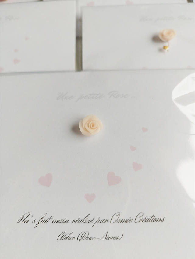 Carte Pin&#039;s Petite Rose Pêche