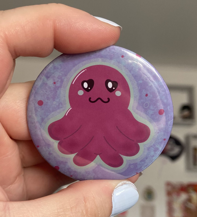 Badge Poulpy rose