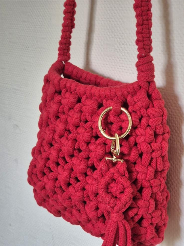 Sac &quot;Celia&quot; en coton rouge – Sac artisanal fait main