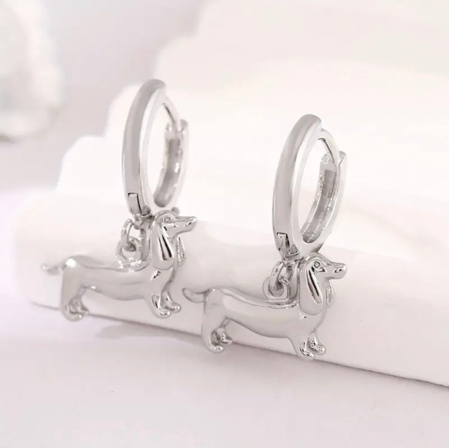 Dachshund hoop earrings
