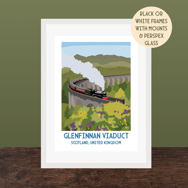 Glenfinnan Viaduct, Scotland, Travel Poster Print ā Vintage Style Wall Art
