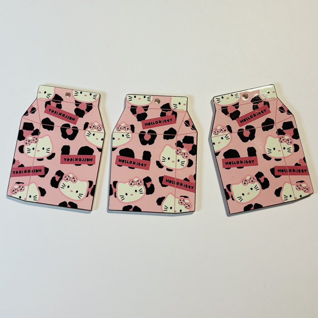 Kitty acrylic pendant tag pink leopard carton style