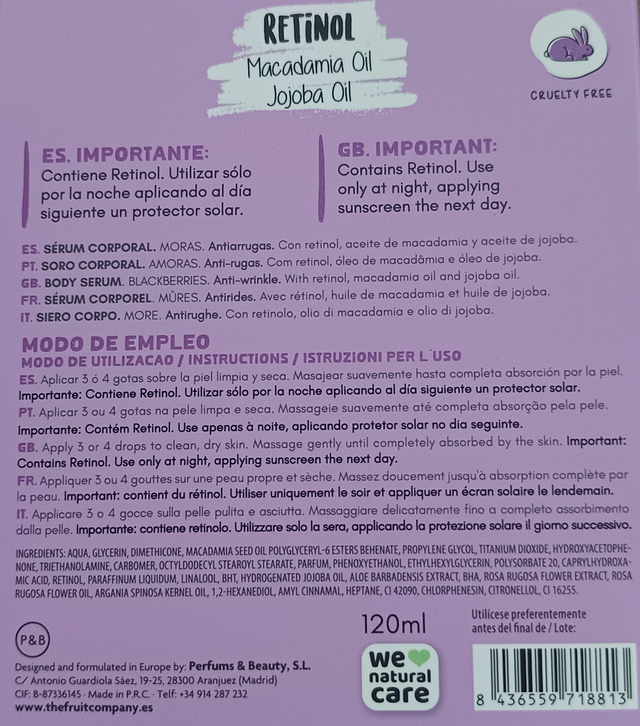 The Fruit Company " Body Serum Antirides "