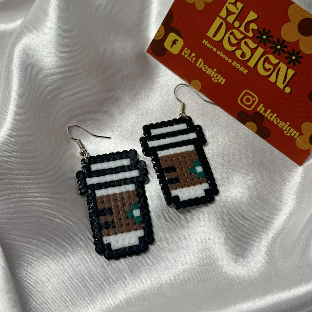 Pixel Coffee Cup Earrings