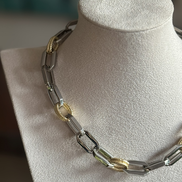 Collar Milano Bicolor I – Enchapado en Rodio