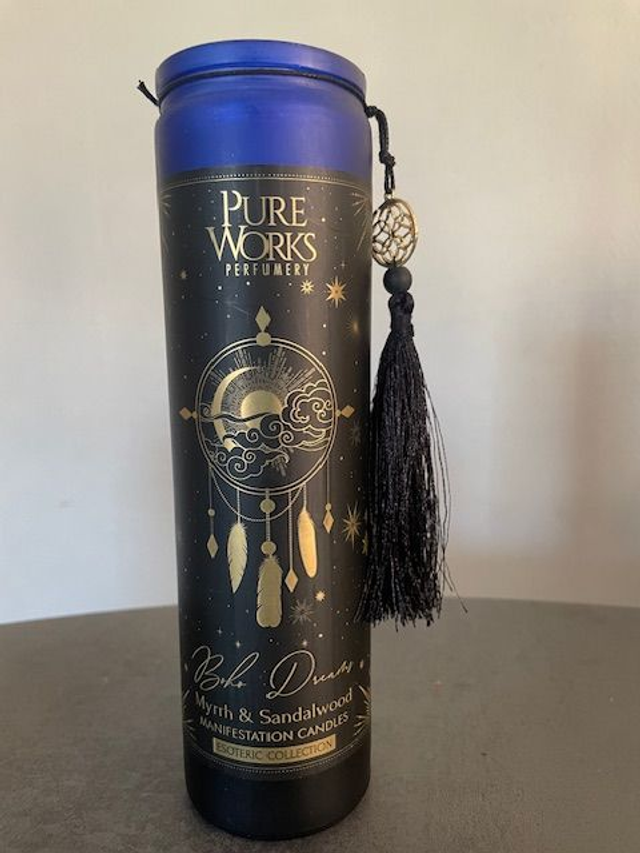 Bougie d&#039;intention en verre 80 heures Purifing Moon