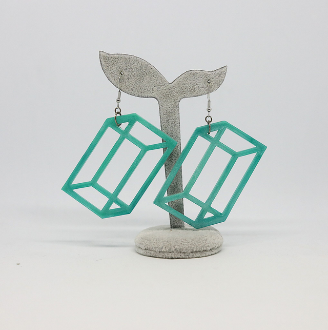 Boucles d'oreilles Rectangle 3D