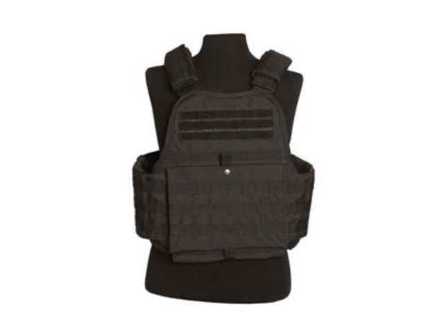Gilet tactique porte plaque Noir fixation MOLLE