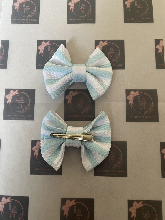Blue &amp; White Stripes Bows