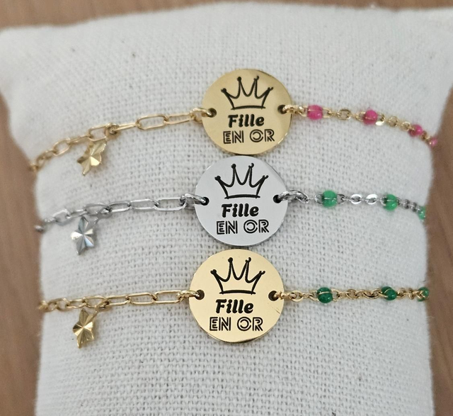 Bracelet chaîne &quot;fille en or &quot;