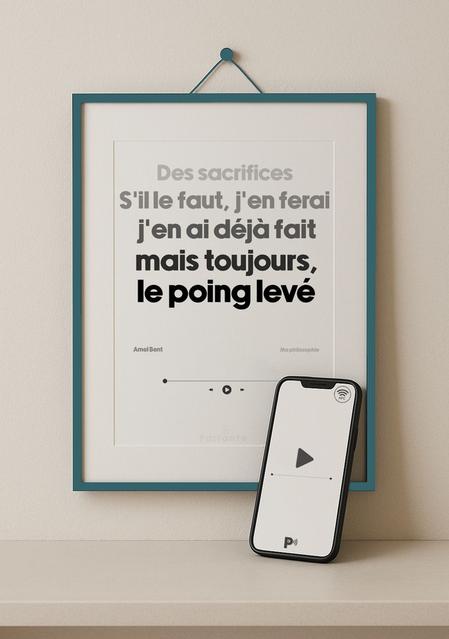 Affiche connectée musique Amel Bent | Ma philosophie (audio inclus)