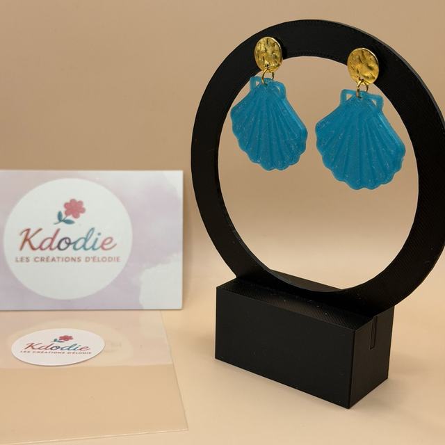 Boucles d'oreilles Coquillage - Forme Pleine - Attaches rondes dorées