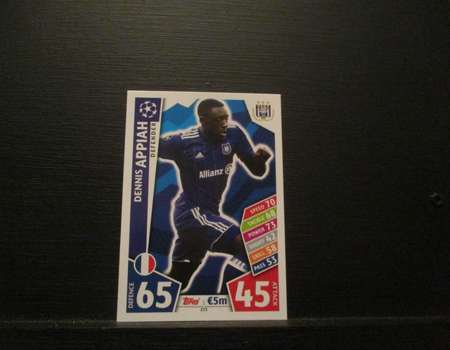 Dennis Appiah - UEFA Champions League Match Attax 2017/18 Original Trading Card #273