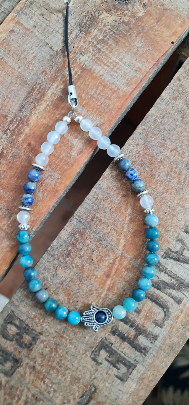 Bijoux de portable en apatite et lapis