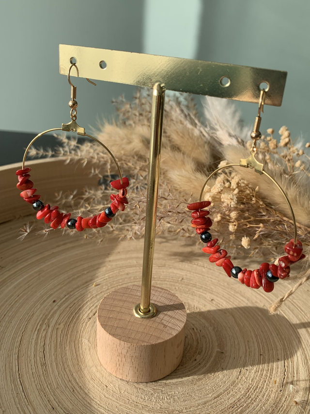 Créoles Eclora Corail rouge