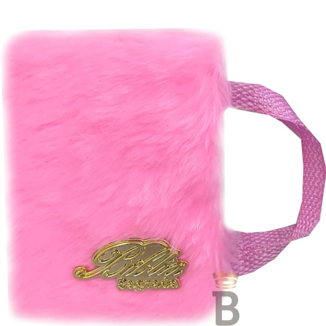 BÍBLIA LETRA PEQUENA PELUCIA ROSA