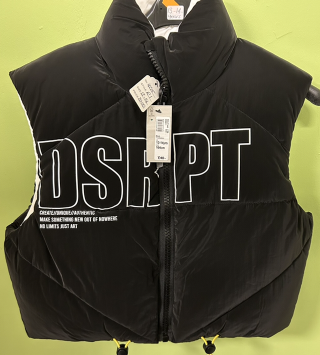 River Island - Children’s Black Disrupt Gilet - Age 13-14 - 405