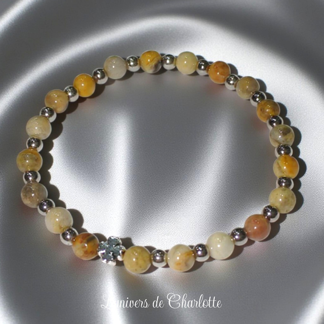 Bracelet "Agate crazy lace" - Perle 6 mm - REF44